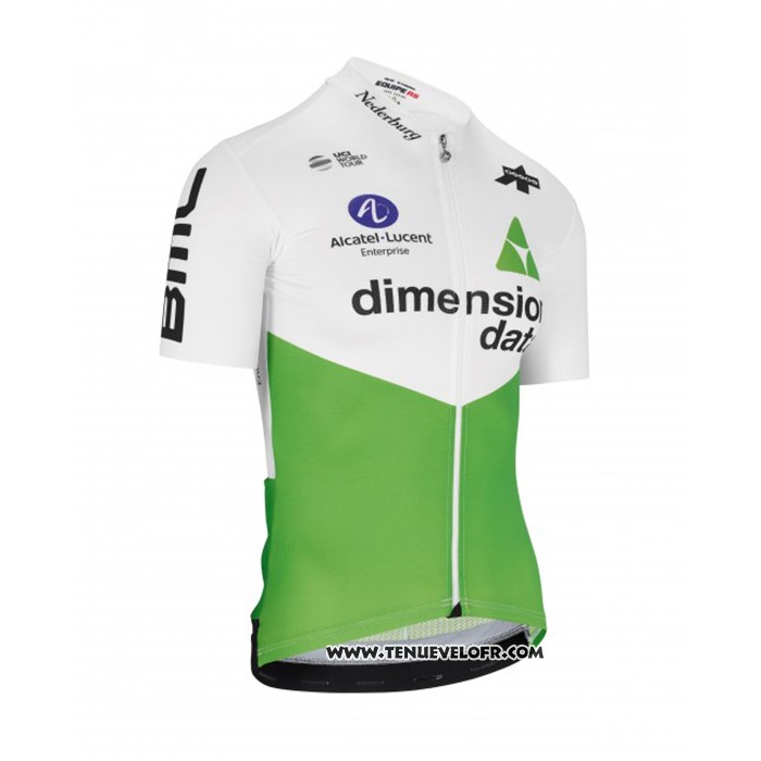 2019 Maillot Ciclismo Dimension Data Vert Blanc Manches Courtes et Cuissard